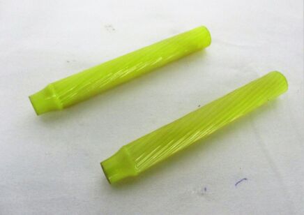 pair Antique Custard Swirled Glass Bobeche Candle Chandelier Sleeves Covers Yellow Very Rare