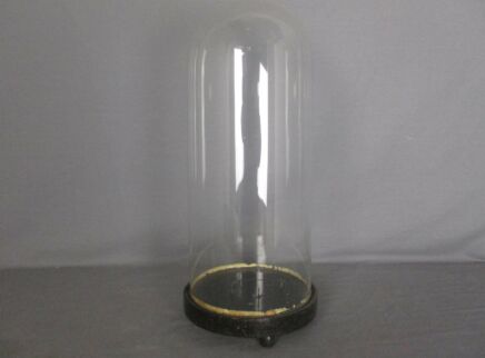 Antique Round Hand Blown Glass Dome Globe Steampunk Display Doll Clock 14.76"
