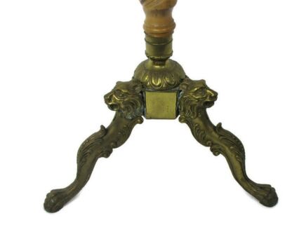 Standing Hall Tree Coat Hallway Rack Wood Barley Twist Brass Lion Head Base WOW