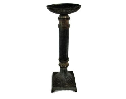 Large  Candle Holder Candlestick Church Altar Monastery Faux Brass Vintage Replica
