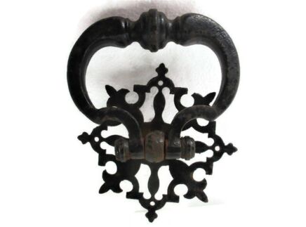 Art Nouveau Deco Door Knocker Wrought Iron Ring Architectural Reclaimed