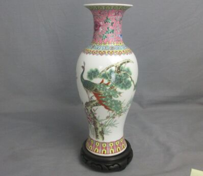 Vintage Chinese Porcelain Republic Period Vase 12.4"