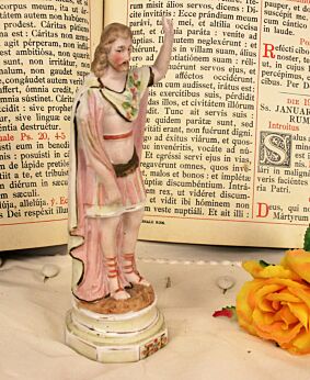 Small Saint Donatus of Muenstereifel Bisque Statue Roman Soldier Collector HTF