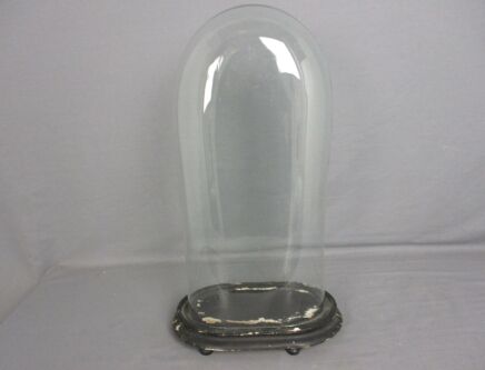 Antique Victorian Oval Hand Blown Glass Globe Dome Doll Clock 17.71" 8.46"