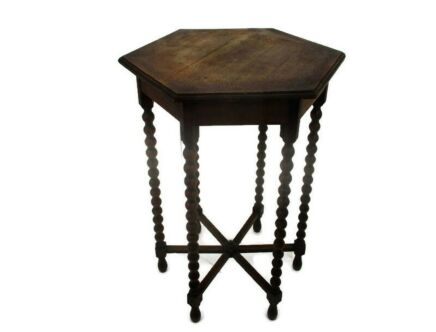 Gorgeous hand Carved Wooden Table Console Bobbin Legs Edwardian Style Coffee Side Table HTF 6 legs