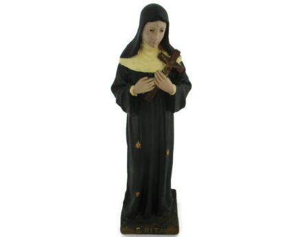 HTF Statue St Rita of Cascia Plaster Patroness Impossible Causes Collector 16"