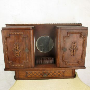 Double French Kitchen Medicine Apothecary Display Cabinet Beveled glass Mirror