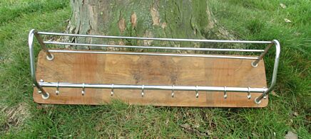 Vintage Wooden Wall Rack Shelf Coat Kitchen Mid Century Danish Modern Style
