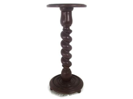 Large Barley Twist Wooden Side Wine Display Table Pedestal Plant Bonsai Flower Stand Barn Country Style 27.95"