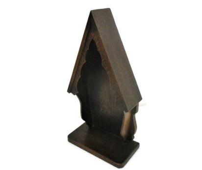 Hand Carved Wooden Chapel Niche for Statue Edwardian style Standing Vintage French Oak