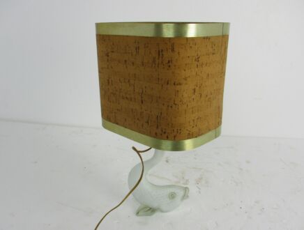 Desk Table Nightstand Lamp Mid Century Murano Art Glass Fish Base Vintage