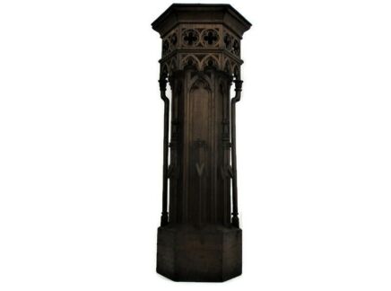 Gothic Gorgeous Wooden Ornate Side Display Table Pedestal Plant Stand Church Chapel Stunning French Oak HTF