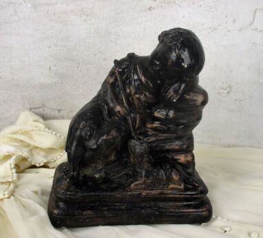 Statue Infant Jesus Christ Lamb Heavy Plaster Shepherd Infant Jesus Sculpture