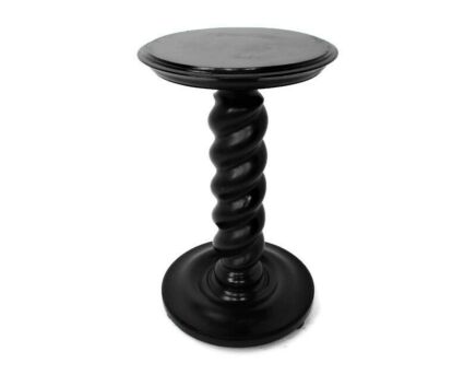 Small Barley Twist Wooden Side Display Table Pedestal Plant Bonsai Flower Stand 21.65"