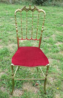 Vintage Authentic Chiavari Chair Brass Italian Hollywood Regency Gorgeous