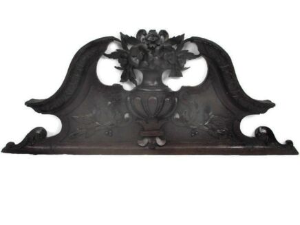 Gorgeous Hand Carved Wood Pediment Ornate Over door Architectural Reclaimed