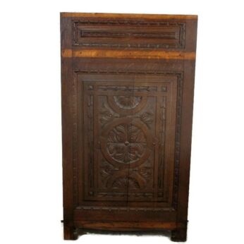 Antique French Carved Wood Oak Wall Door Panel Reclaimed Salvage Architectural