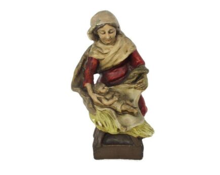 Virgin Mary Our Lady Madonna Infant Plaster Statue Mother and Child Manger Nativity Sweet