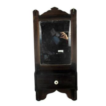 Vintage Kitchen Apothecary Bathroom Wall Cabinet Beveled Glass Mirror Drawer