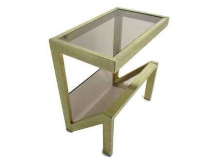 Vintage Modernist Magazine Newspaper Rack Side Table Smoked Glass Lucite WOW