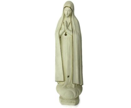 Vintage Our Lady Fatima Statue Plaster Portugal Lovely HTF Collector 14.56"