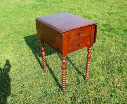Gorgeous Hall Cabinet Side Table Leaf Drop Barley Twist Drawers Very rare