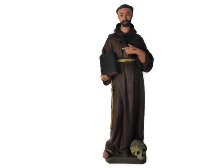 L Antique 1900 Church Quality Statue saint Francis of Assisi HTF 32.67" Gothic
