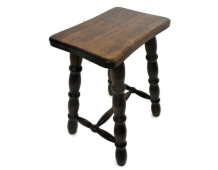 Wooden Side Display Wine Table Pedestal Plant Bonsai Stand Barn Country Farmhouse Style