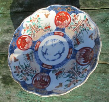 Antique Japanese Imari Porcelain Charger Plate Marked Beautiful Authentic