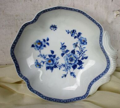 Royal French Limoges Marked Dish Centerpiece Blue Sweet Flowers Small