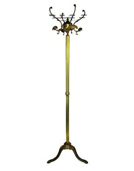 Standing Hall Tree Coat Hallway Rack Brass Hollywood regency Italian Design