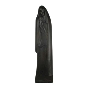 Hand Carved Wooden Statue Virgin mary Madonna Infant Jesus Mother and Child Folk Art Signed 24.40"