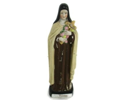 Saint Therese Lisieux Little Flower of Jesus Porcelain Small Figurine Statue