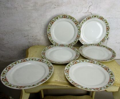 Set of 6 Limoges Dinner Plates WG Limoges Guerin French France Gorgeous