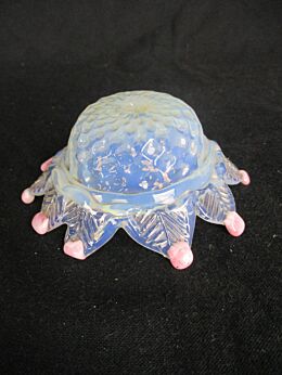 Venetian Murano Chandelier Part Blue Pink Shade Bobeche Art Glass Reclaimed