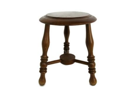 Vintage Hand Carved wood 2 Tier Milking Stool Pedestal Table Plant Flower Bonsai Stand Side Table Barn Country Style