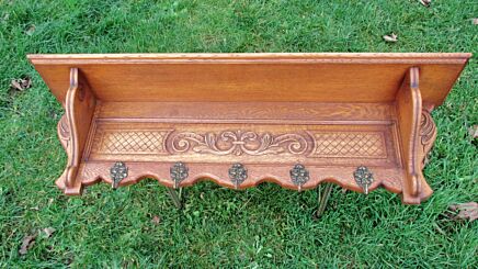 Antique Carved Wood Coat Rack Wall Rack Hanger 5 Hooks renaissance style