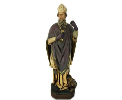 Statue Saint Peter Apostle Peter Simon Bishop Patron Saint Rare Statue Plaster 12.59"