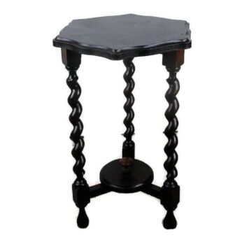 Octagonal Barley Twist Wood Side Occasional Wine Table Pedestal Plant Stand 19"