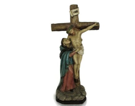 Blessed Virgin carrying Jesus on the Cross Statue Virgin Mary Our Lady Madonna Extremely rare Collector resin