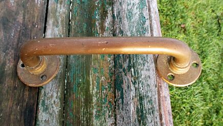 Vintage cabinet Door Drawer Pull Push Handle Brass Reclaimed
