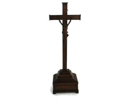 XL Antique Standing Altar Church Crucifix Cross Wood Church Exceptional WOW 29"