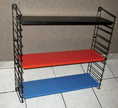 Tomado Shelf Rack Bookcase Shelving 70s Black Red Blue Midcentury Retro Signed