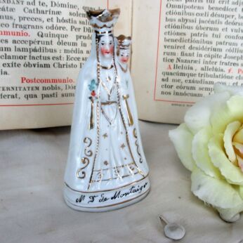 Miniature statue Lady of Montaigu Scherpenheuvel Porcelain Gorgeous HTF 3.93"