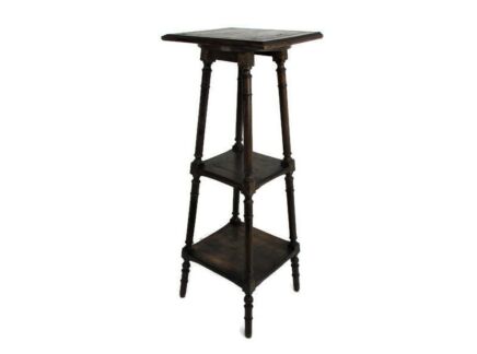 Bambou Tiki Style Vintage 3 Tier Tie-rend Pedestal Table Plant Stand Side Table Hand Carved wood