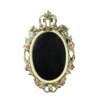 Mirror Boudoir Vanity Rococo Resin French Provincial Farmhouse Rococo Crackled