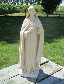 Lovely Vintage Statuette Plaster St Therese of Liseaux Sancta Teresa 15.94"