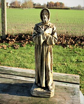 Gothic Statuette Figurine Resine Monk Priest Habit with Rosary and Crucifix