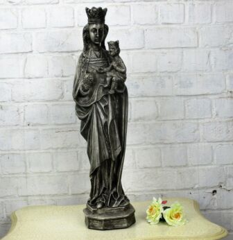 XL Statue Our Lady of Tongeren Infant Child Black Madonna very HTF 24.80" 