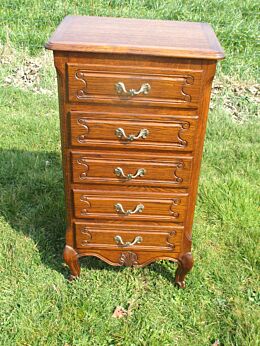 Vintage Louis XV Style Side Table Night Stand Cabinet Drawers